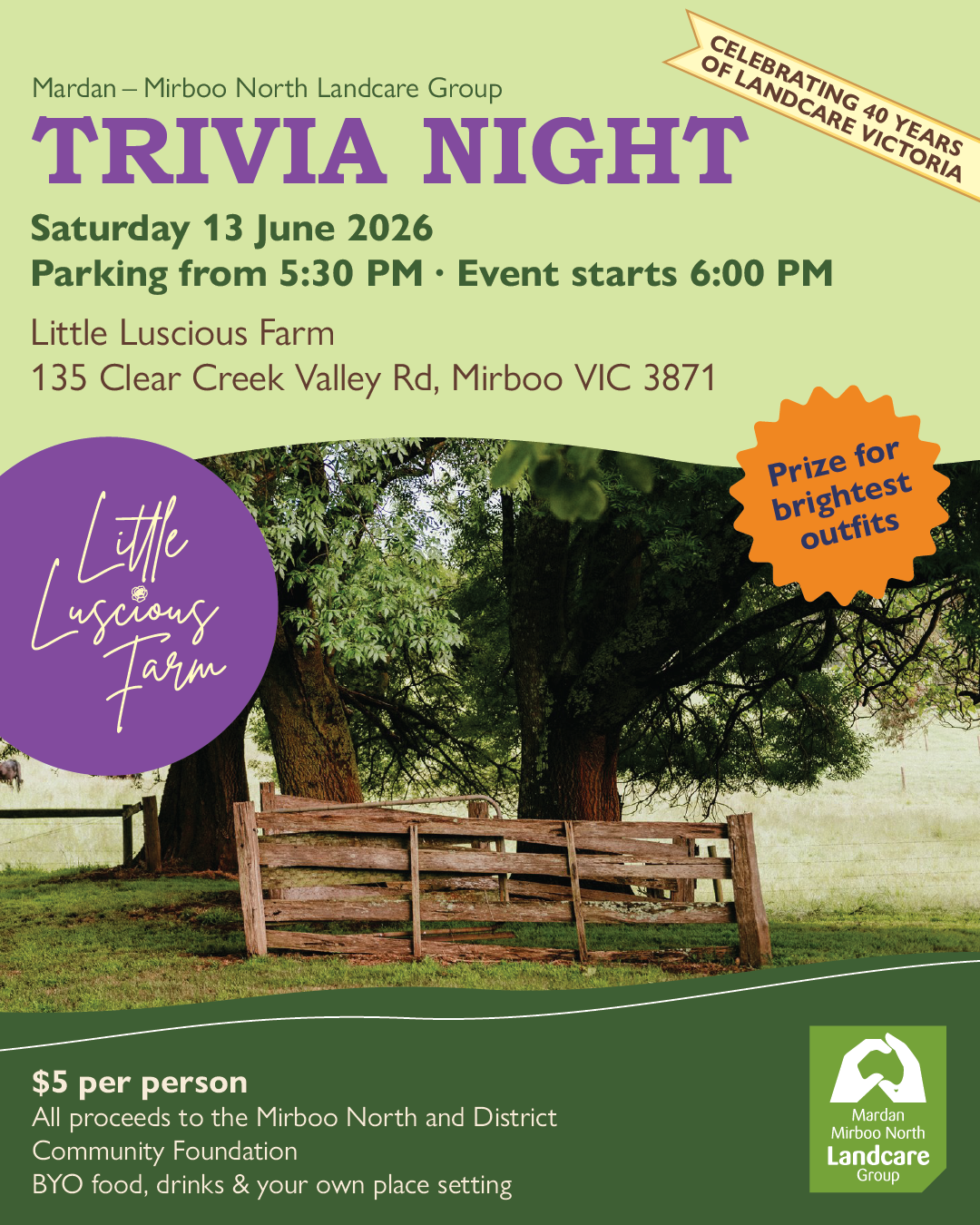 flyer showing details of Landcare event
